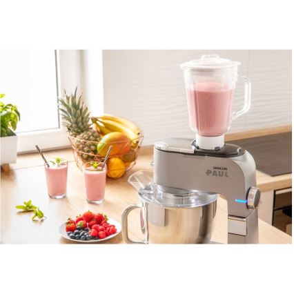Sencor - Robô de cozinha com taça em aço inoxidável 1700W/230V cromado mate