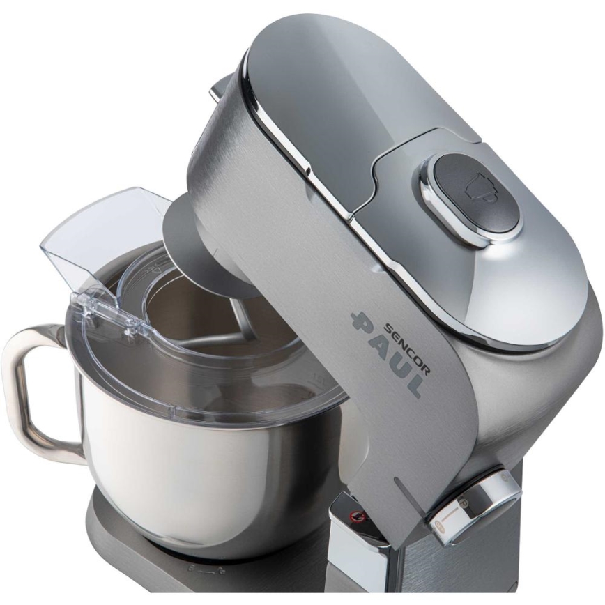 Sencor - Robô de cozinha com taça em aço inoxidável 1700W/230V cromado mate