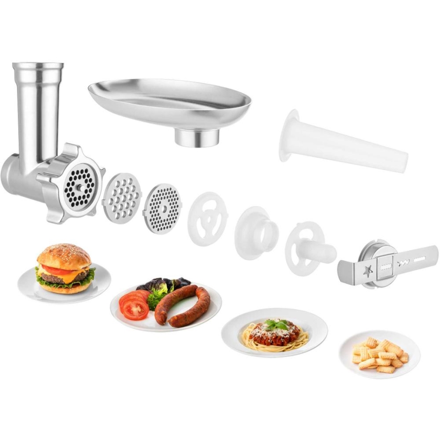 Sencor - Robô de cozinha com taça em aço inoxidável 1700W/230V cromado mate