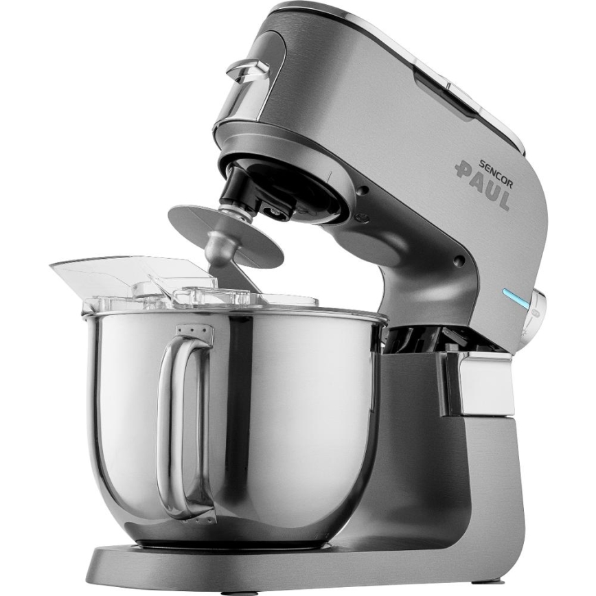 Sencor - Robô de cozinha multifuncional com taça em aço inoxidável 1500W/230V cromado mate