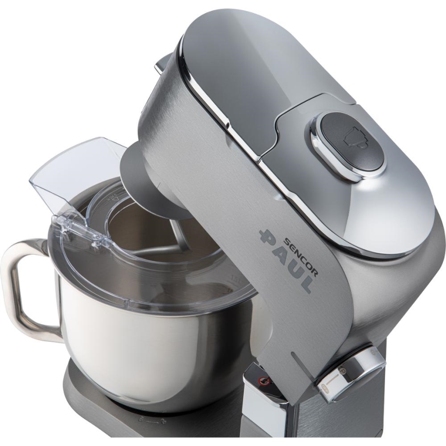 Sencor - Robô de cozinha multifuncional com taça em aço inoxidável 1500W/230V cromado mate
