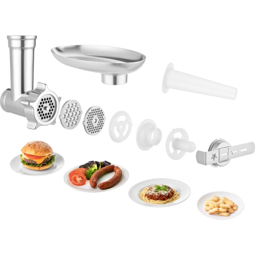 Sencor - Robô de cozinha multifuncional com taça em aço inoxidável 1500W/230V cromado mate