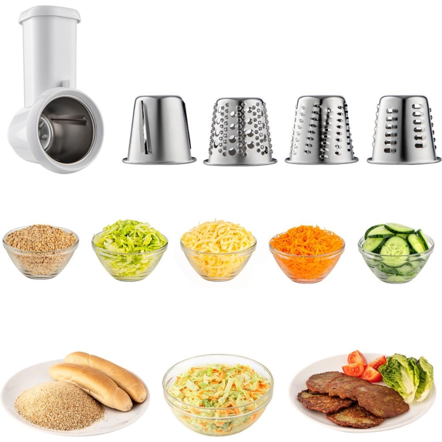 Sencor - Robô de cozinha multifuncional com taça em aço inoxidável 1500W/230V cromado mate