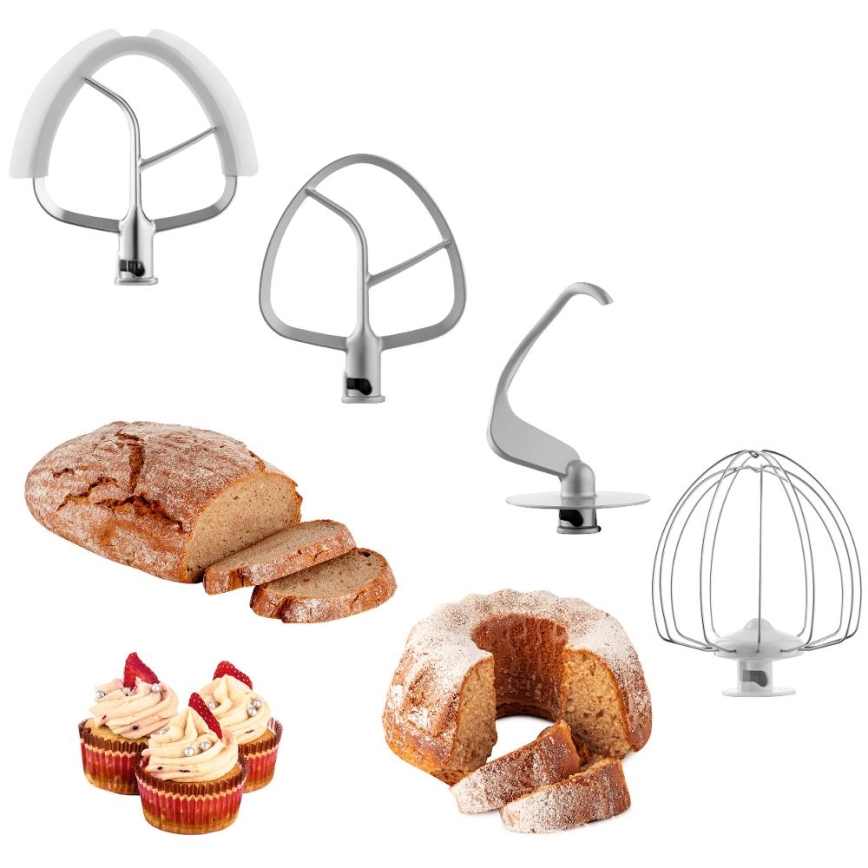 Sencor - Robô de cozinha multifuncional com taça em aço inoxidável 1500W/230V cromado mate