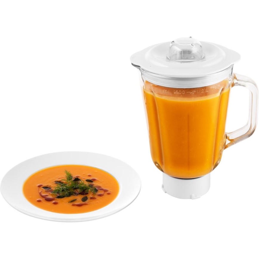 Sencor - Robô de cozinha multifuncional com taça em aço inoxidável 1500W/230V cromado mate