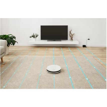 Sencor - Aspirador robô inteligente 2 em 1 com função de mop 28W/2600 mAh Wi-Fi branco + controlo remoto