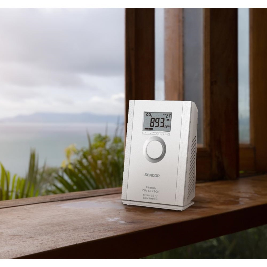 Sencor - Sensor de dióxido de carbono sem fios 5V/3xAA 2000 mAh