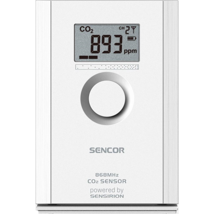 Sencor - Sensor de dióxido de carbono sem fios 5V/3xAA 2000 mAh