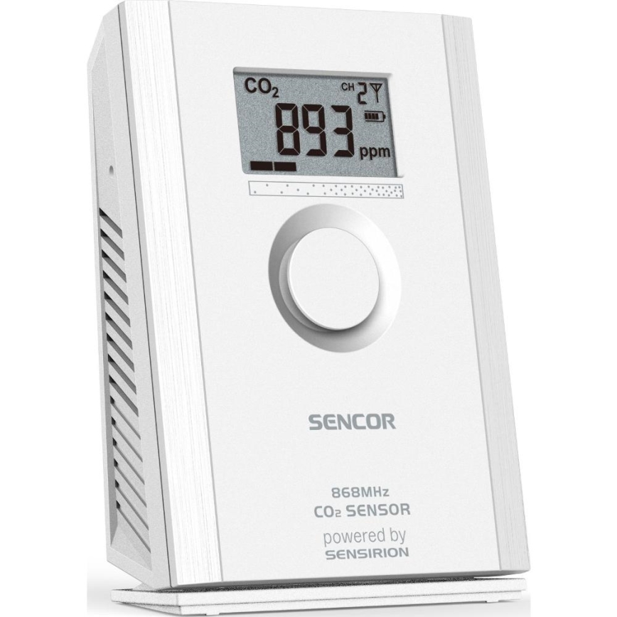 Sencor - Sensor de dióxido de carbono sem fios 5V/3xAA 2000 mAh