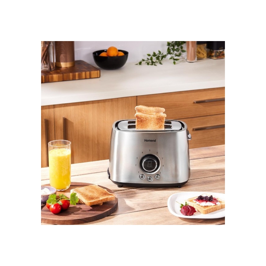 Sencor - Torradeira com dois buracos e aquecimento de 1000W/230V prata