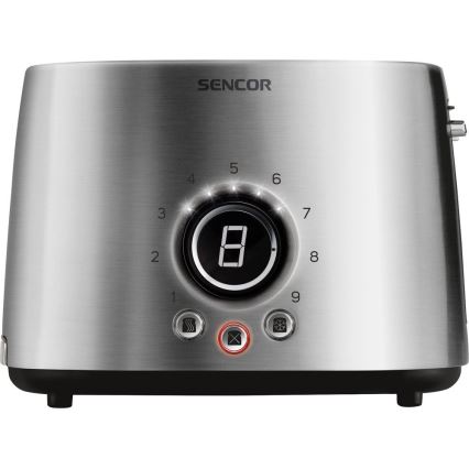 Sencor - Torradeira com dois buracos e aquecimento de 1000W/230V prata