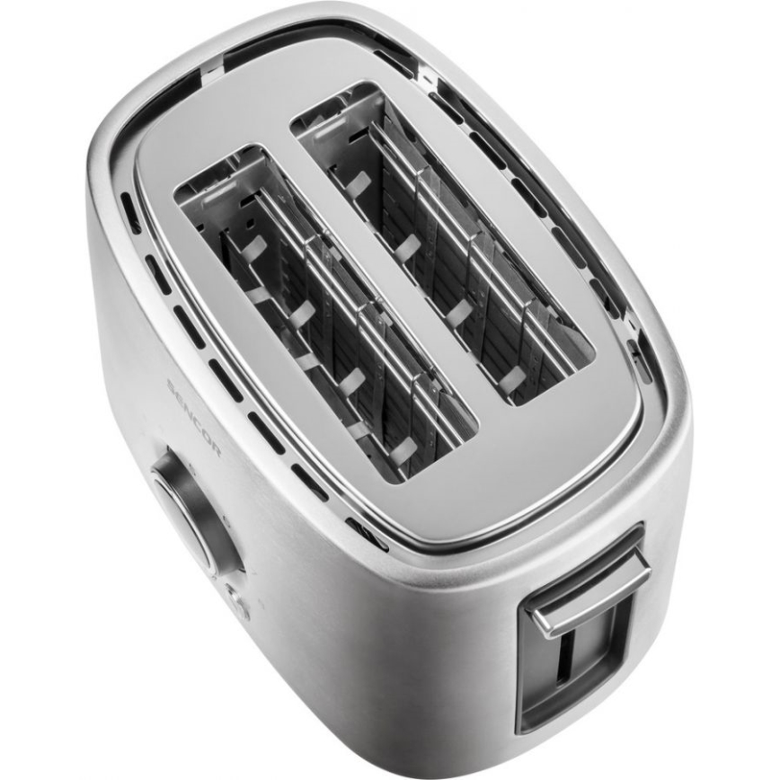 Sencor - Torradeira com dois buracos e aquecimento de 1000W/230V prata