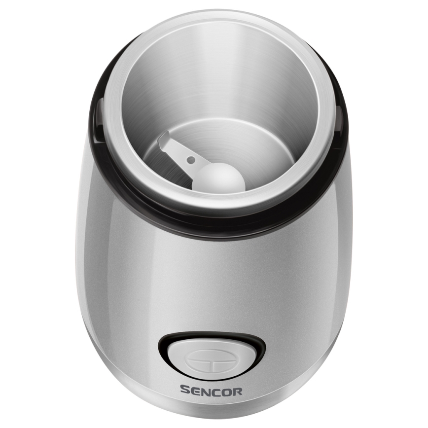 Sencor - Triturador elétrico de café em grão 60 g 150W/230V branco/cromado mate