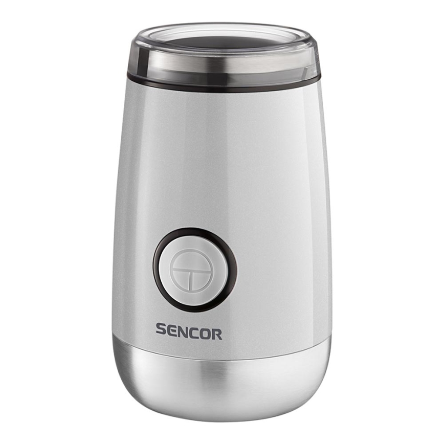 Sencor - Triturador elétrico de café em grão 60 g 150W/230V branco/cromado mate