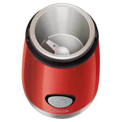 Sencor - Triturador elétrico de café em grão 60 g 150W/230V vermelho/cromado mate