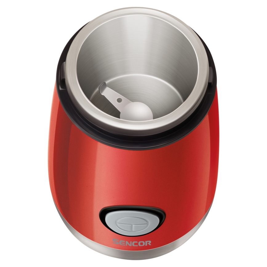 Sencor - Triturador elétrico de café em grão 60 g 150W/230V vermelho/cromado mate