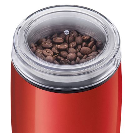 Sencor - Triturador elétrico de café em grão 60 g 150W/230V vermelho/cromado mate