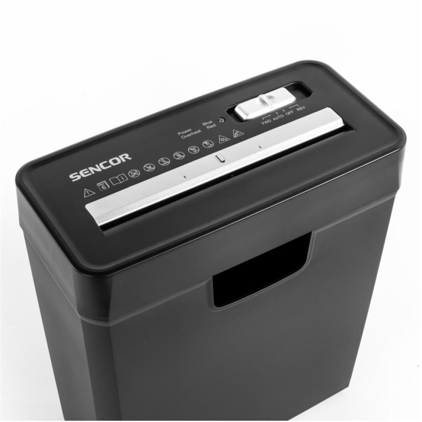 Sencor - Trituradora de papel A4 volume 10 l 190W/230V preto