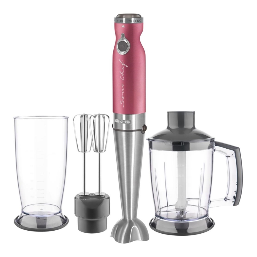 Sencor - Varinha mágica 4em1 1200W/230V aço inoxidável/rosa