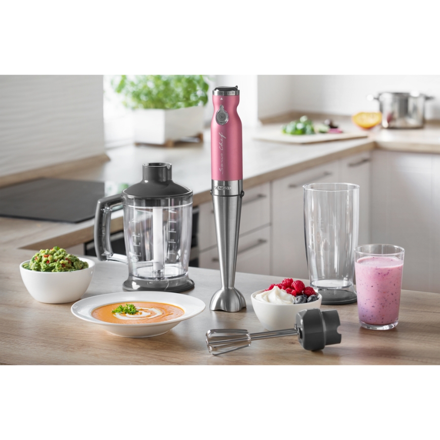 Sencor - Varinha mágica 4em1 1200W/230V aço inoxidável/rosa