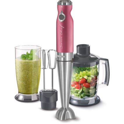 Sencor - Varinha mágica 4em1 1200W/230V aço inoxidável/rosa