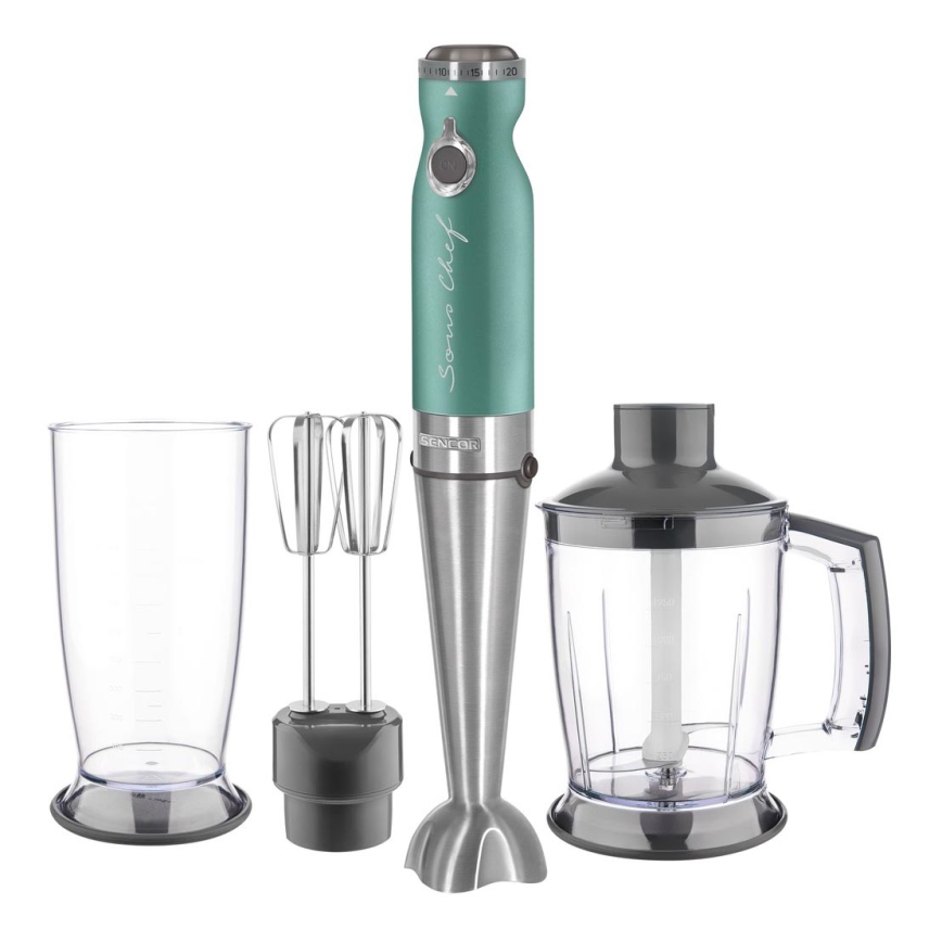 Sencor - Varinha mágica 4em1 1200W/230V aço inoxidável/turquesa
