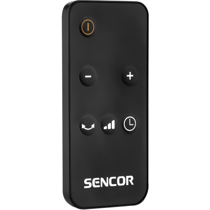Sencor - Ventilador com aquecimento cerâmico 1300/2200W/230V preto + controlo remoto