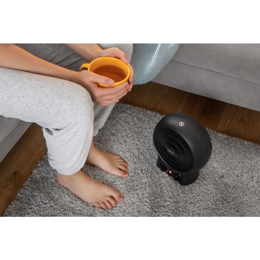 Sencor - Ventoinha com elemento de aquecimento 1200/2000W/230V preto
