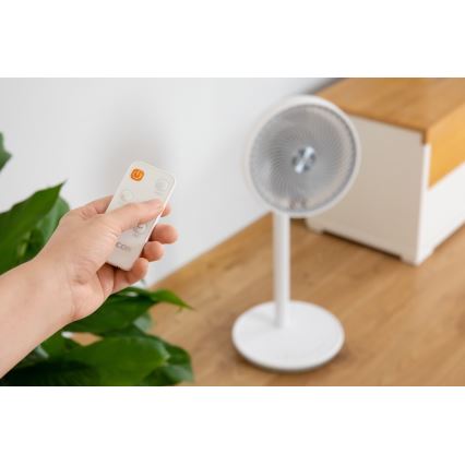 Sencor - Ventoinha de chão 3D UltraSilent 26W/230V branco + controlo remoto