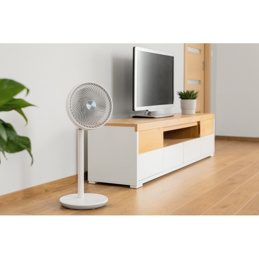 Sencor - Ventoinha de chão 3D UltraSilent 26W/230V branco + controlo remoto