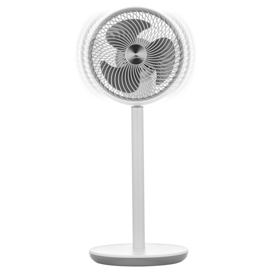 Sencor - Ventoinha de chão 3D UltraSilent 26W/230V branco + controlo remoto