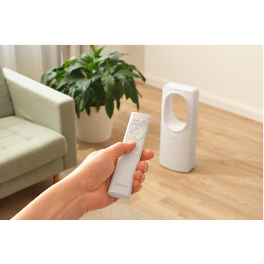 Sencor - Ventoinha de chão sem pás 50W/230V branco + comando