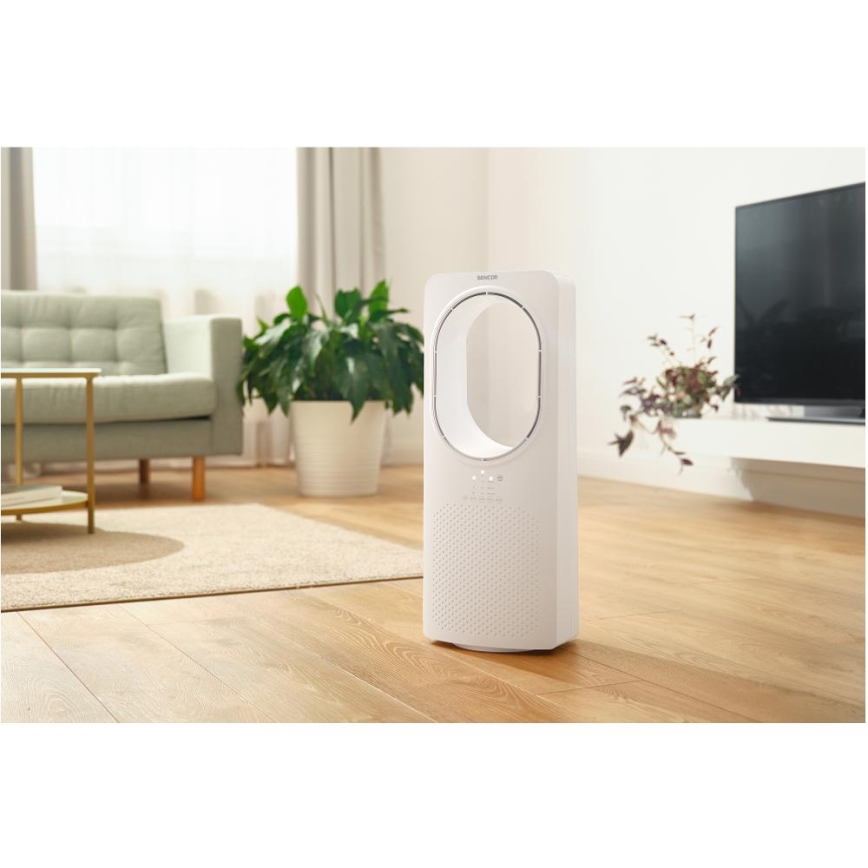 Sencor - Ventoinha de chão sem pás 50W/230V branco + comando