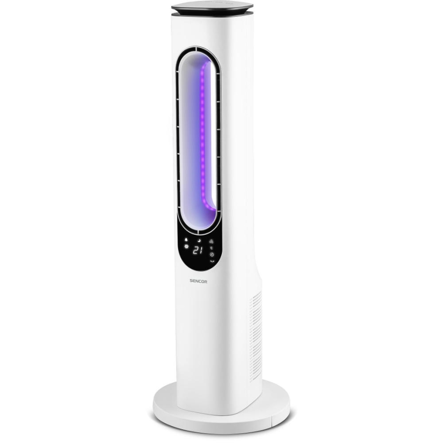 Sencor - Ventoinha de chão sem pás 50W/230V branco + comando