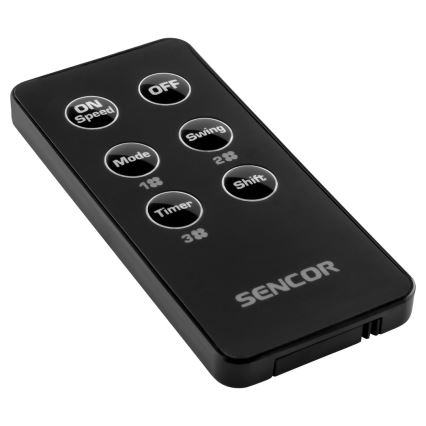 Sencor - Ventoinha de chão UltraThin 90W/230V preta + controlo remoto