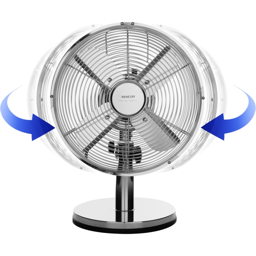 Sencor - Ventoinha de mesa 30W/230V cromada brilhante
