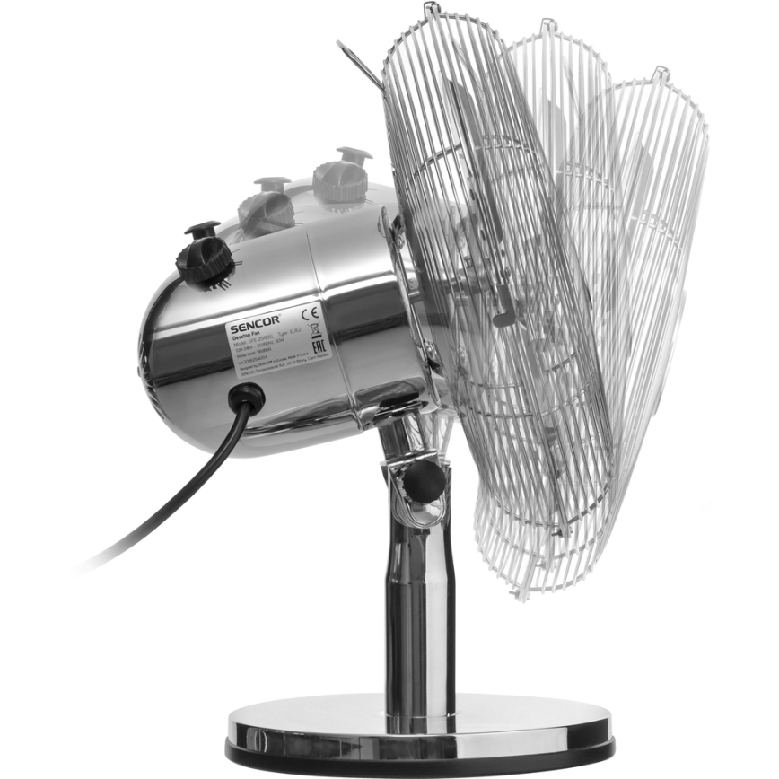 Sencor - Ventoinha de mesa 30W/230V cromada brilhante