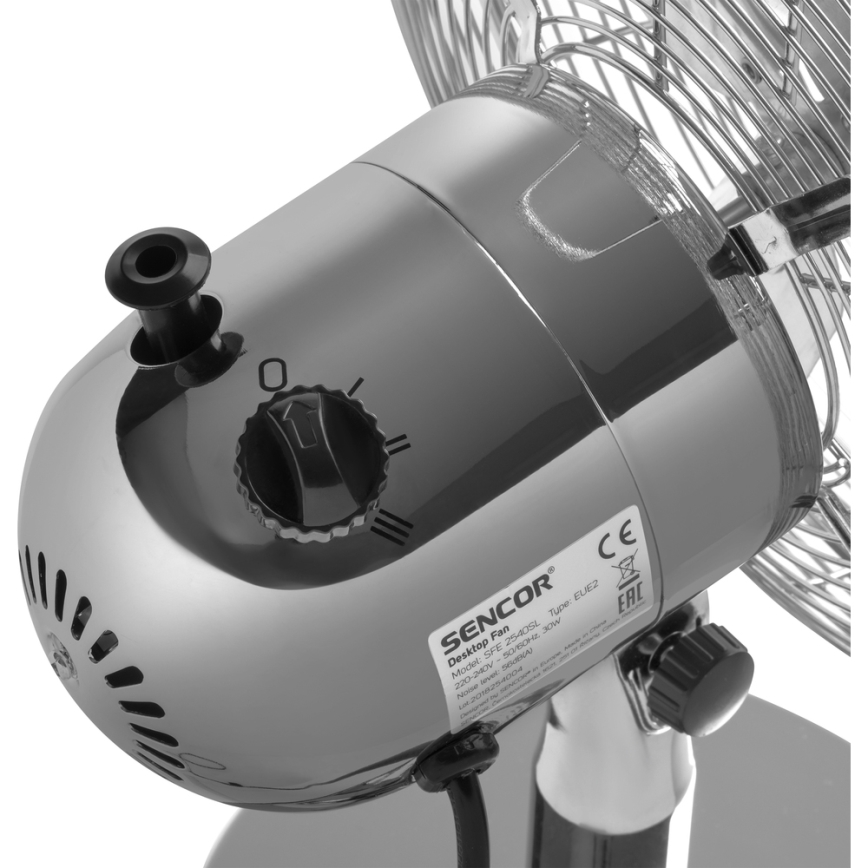 Sencor - Ventoinha de mesa 30W/230V cromada brilhante