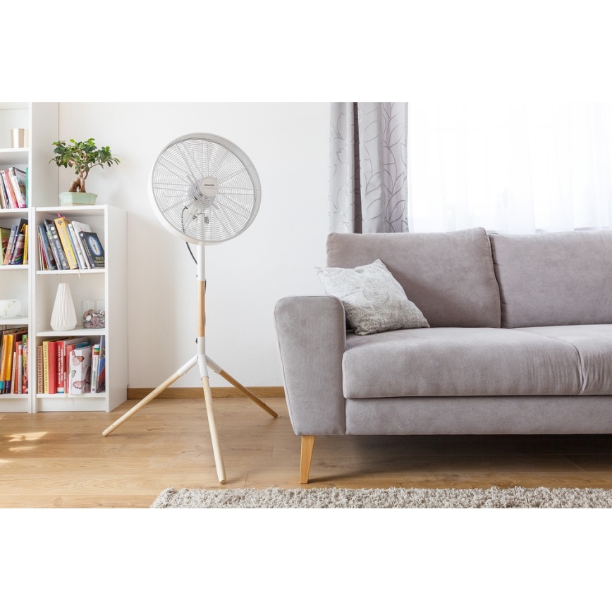 Sencor - Ventoinha de pé 50W/230V branco/faia