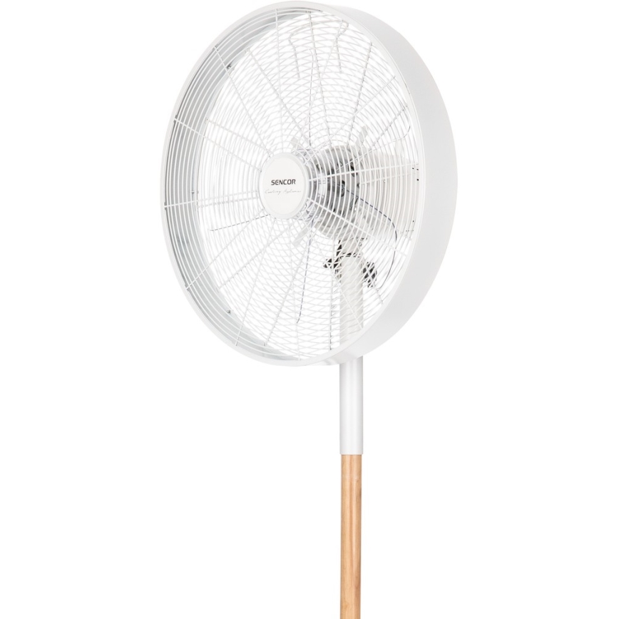 Sencor - Ventoinha de pé 50W/230V branco/faia