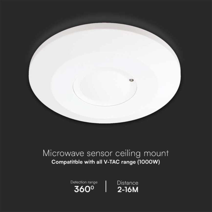 Sensor de movimento 360° 230V branco