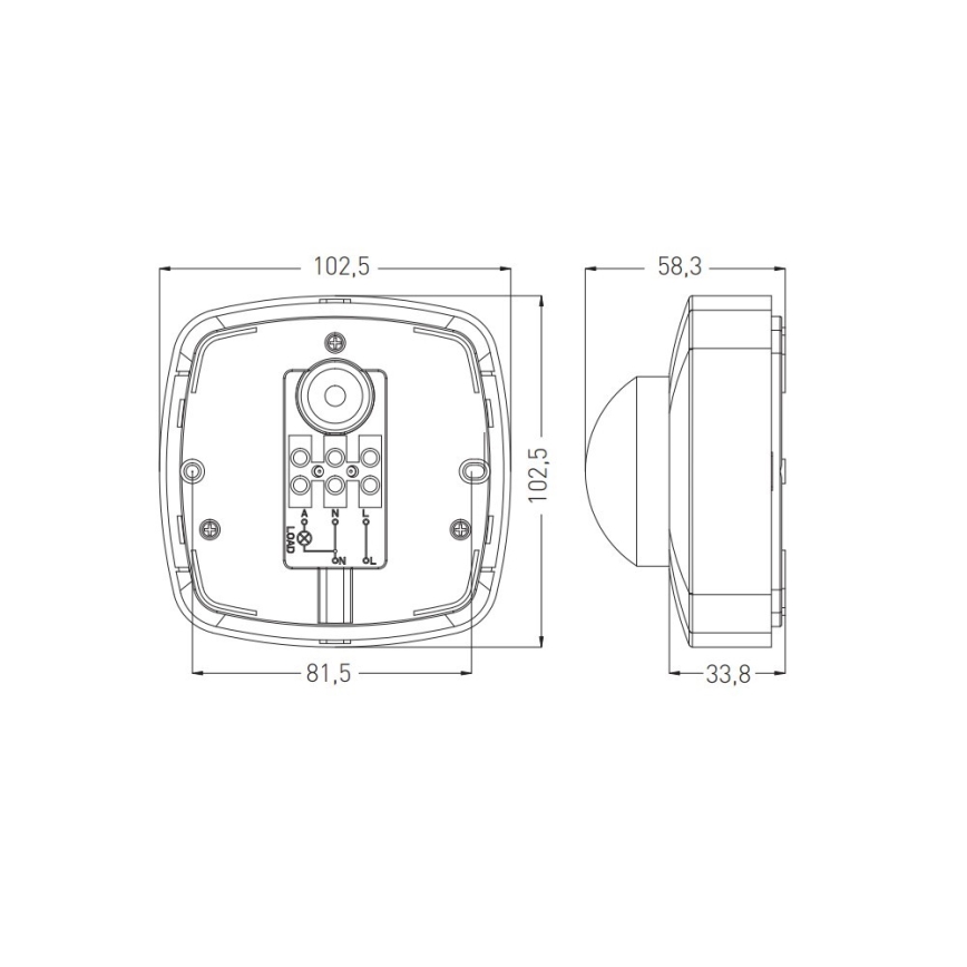 Sensor de movimento de exterior 360° IP65