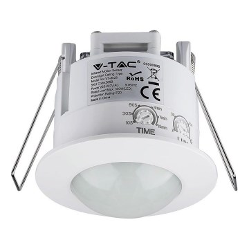 Sensor de movimento embutido PIR 360° 300W/230V branco