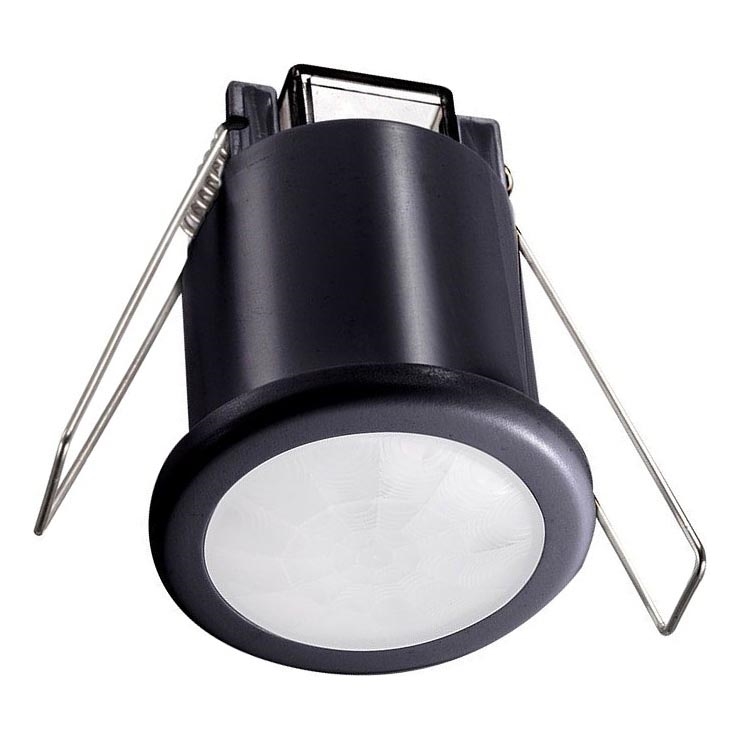 Sensor de movimento embutido PIR 360° 400W/230V preto