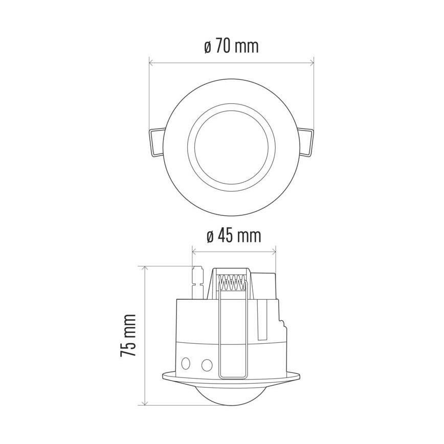 Sensor de movimento embutido PIR B 360° 1200W/230V branco