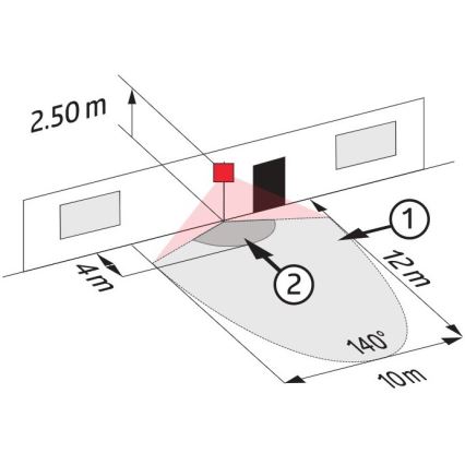 Sensor de movimento exterior LC-CLICK 140° IP44 preto