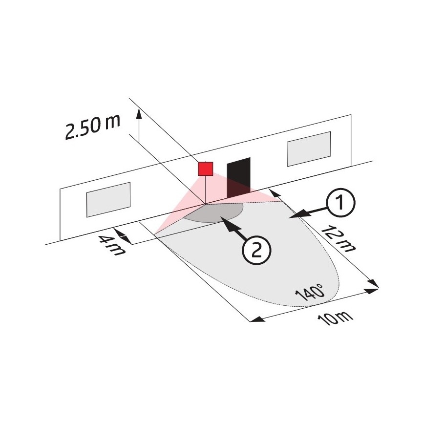 Sensor de movimento exterior LC-CLICK 140° IP44 preto