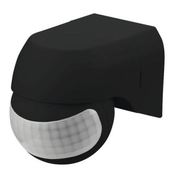 Sensor de movimento PIR 180° IP44 preto