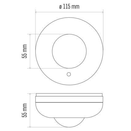 Sensor de movimento PIR B 360° 1200W/230V branco