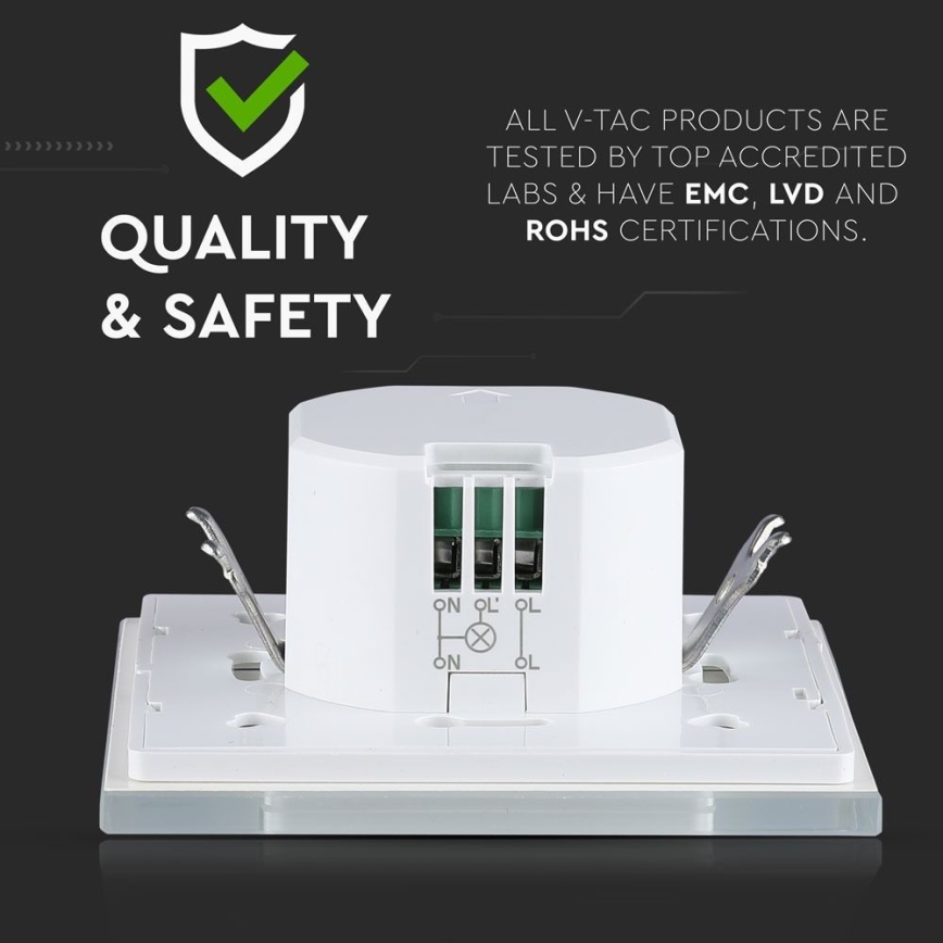 Sensor de movimento por micro ondas 180° 300W/230V branco